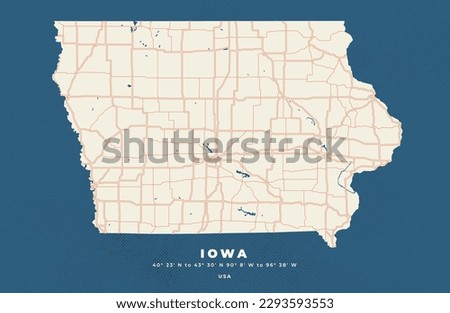 Iowa map vector poster flyer	