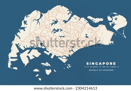 Singapore map vector poster flyer	