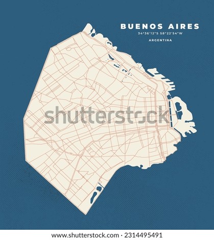 Buenos Aires map vector poster flyer