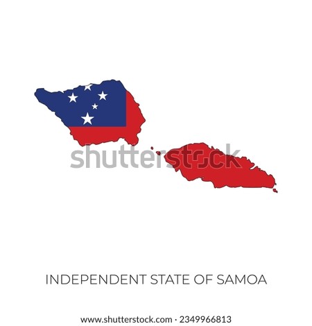Samoa map and flag. Detailed silhouette vector illustration	