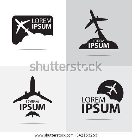 four different airplane logo design