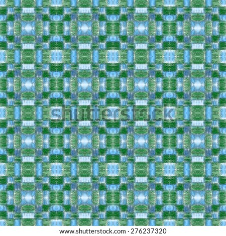 Blue and green abstract patchwork pattern. Seamless design ideal for print, fashion, childrenswear, bedding etc.