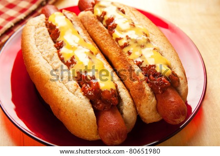 Perfect for the big game,  picnic, party or anytime, chili cheese dogs!