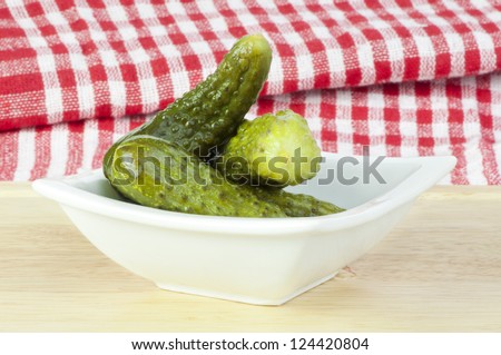 Pickles on kitchen board