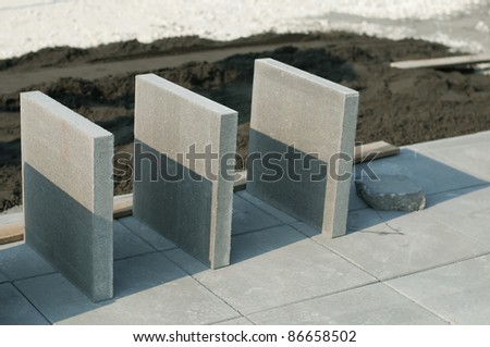 Similar – Image, Stock Photo Pile of paving stones | Trash 2020