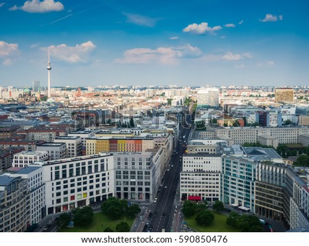 Similar – Image, Stock Photo High-rise buildings in Berlin at Potsdamer Platz with inserted moon