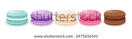 Macarons dessert with different flavors.