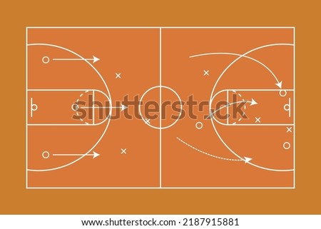 special table for tactics, basketball court with tactical markings