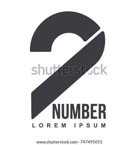 Number two logo templates. Black and white graphic number one logo templates, corporate identity. , vector illustrations isolated on white background.