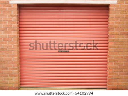 Roller garage door in red