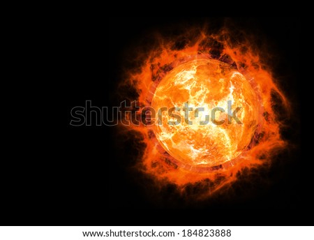 bright hot planet on a dark backgrounds