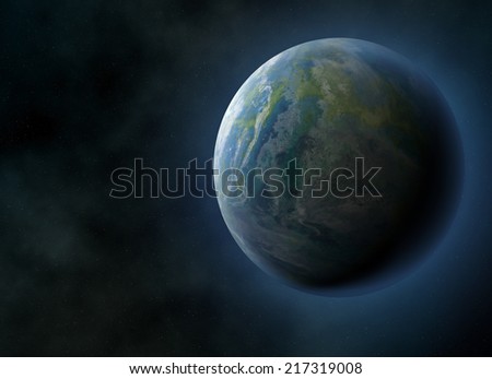 halo earth planet on cosmos sky backgrounds.