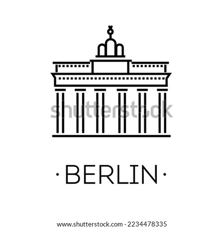 Symbol of Brandenburg gate in Berlin on a white background