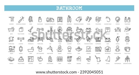 Restroom, Bathroom Vector Icon Set