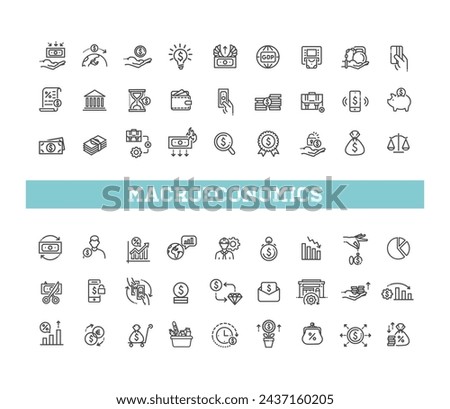 Linear Style macro economy Icons Bundle