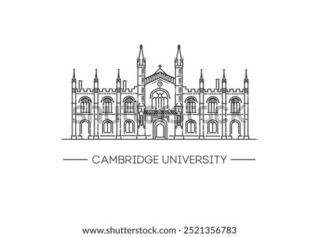 Cambridge university outline symbol. United Kingdom