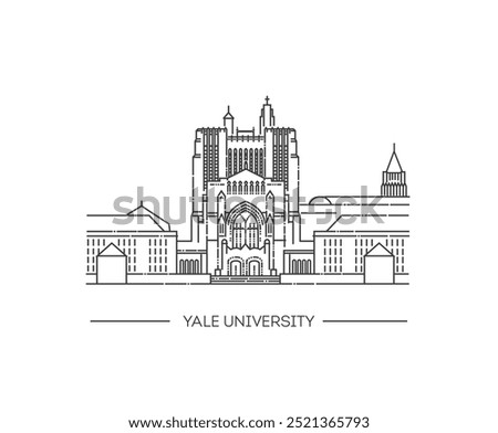 Yale University. Vector outline Illustration