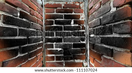 Great background in old brick wall indoor