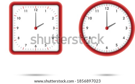 Square and Circle Wall clock vector