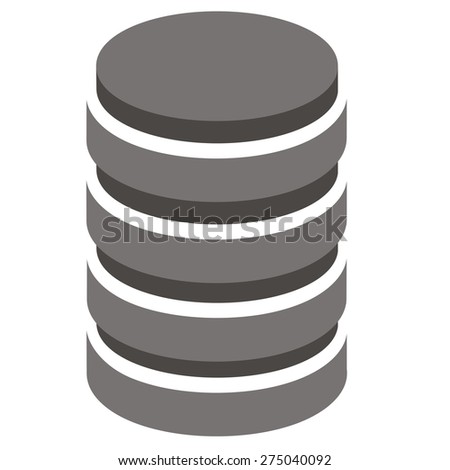 Database icon grayscale isolated on white background