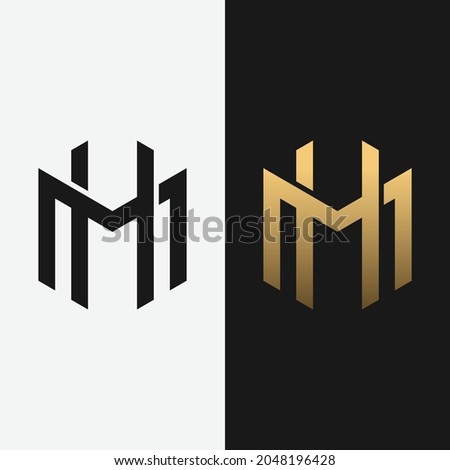 Monogram Letter Initial H M HM MH Logo Design Template. Suitable for General Sports Fitness Construction Finance Company Business Corporate Shop Apparel in Simple Modern Style Logo Design. Stock fotó © 
