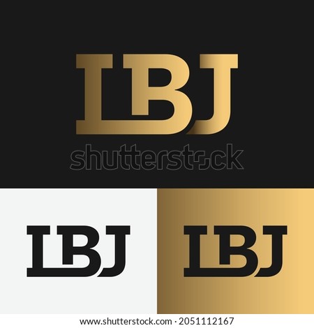 Monogram Letter Initial L B J LBJ Logo Design Template. Suitable for General Sport Fashion Shop or Personal Marketing Business Brand Company in Simple Style Logo Design.