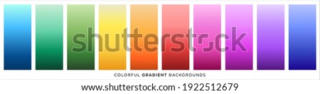 Collection of colorful smooth gradient background for graphic design. Vector illustration