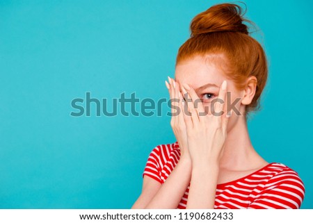 Similar – Image, Stock Photo behind blue eyes Freckles