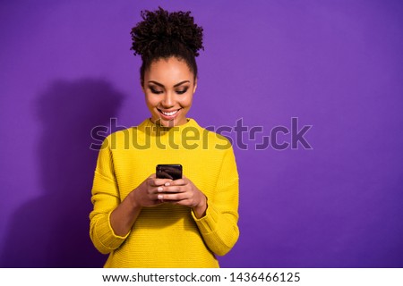 Similar – Image, Stock Photo Women hand in pullover holding Christmas gift with red ribbon. Blue knitted blanket with cup of cappuccino. Snowflakes and winter decoration. Top view. Flat lay