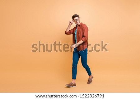 Similar – Image, Stock Photo Calm stylish man in dark studio