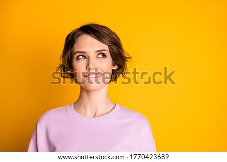 Image, Stock Photo Stylish pensive woman on chair at home