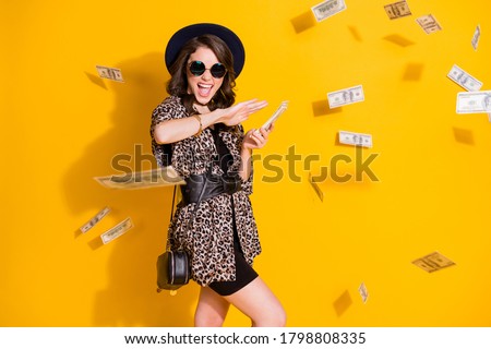 Similar – Image, Stock Photo Trendy businesswoman and sunglasses leaning behind bus