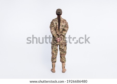 Similar – Image, Stock Photo Rear view soldiers