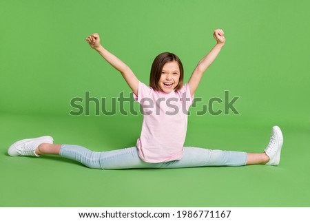 Similar – Image, Stock Photo Flexible acrobatic girl sitting on bed