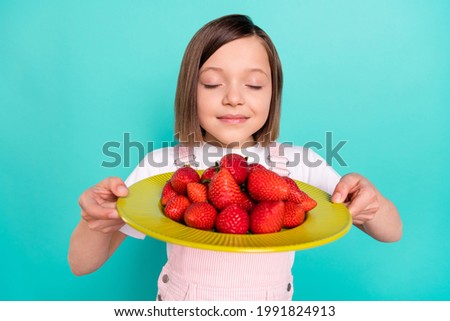 Similar – Image, Stock Photo Woman and kid holding hands on a meadow