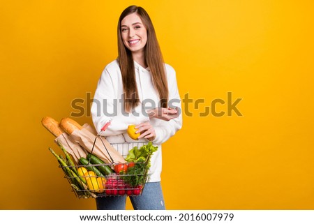 Similar – Image, Stock Photo Young Woman Holding Lemon Slices Over Eyes Smiling Widely