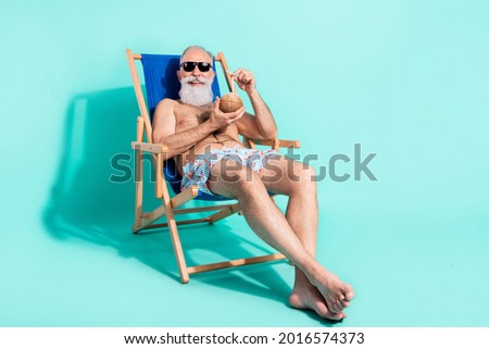 Similar – Image, Stock Photo Man chilling on deckchair in sunshine