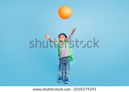 Similar – Image, Stock Photo happy child with balloons in the field