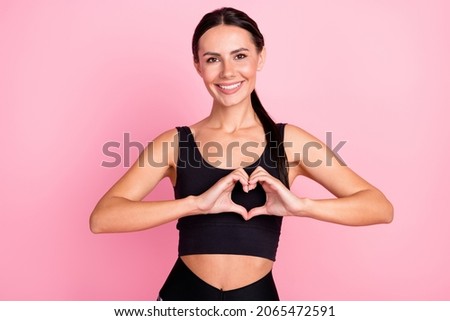 Similar – Image, Stock Photo girl holds a heart out of her hands