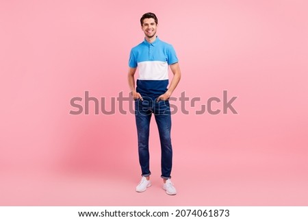 Similar – Image, Stock Photo Male in casual wear standing by a window