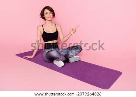 Similar – Image, Stock Photo Sportive woman sitting on sandy beach in asana