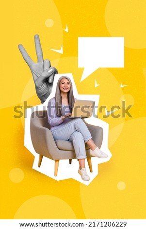 Similar – Image, Stock Photo Senior influencer working at table in modern workplace