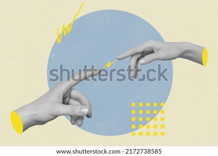 Image, Stock Photo Painted fingers touching each other