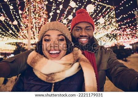 Similar – Image, Stock Photo Traveling woman in outerwear using smartphone in nature