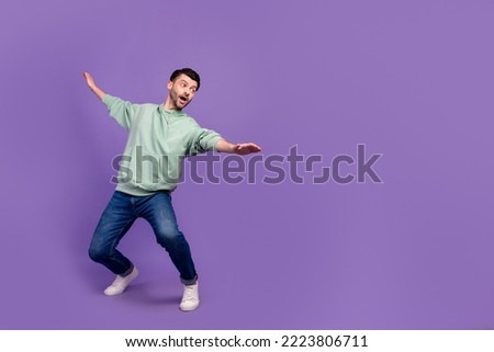 Similar – Image, Stock Photo Young bearded skater standing on ramp in skatepark