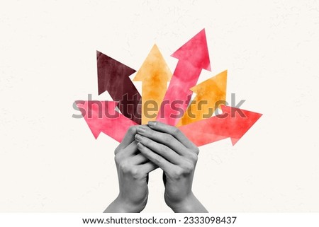 Similar – Image, Stock Photo Hold the arrow in your hands which indicates back