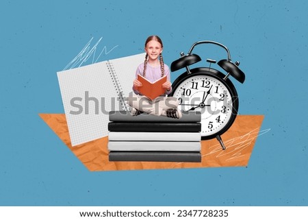 Image, Stock Photo Child reading schedule in hall of airport