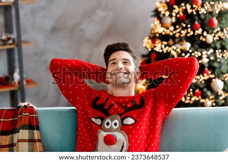 Similar – Image, Stock Photo Man in winter behind a cloud of snow