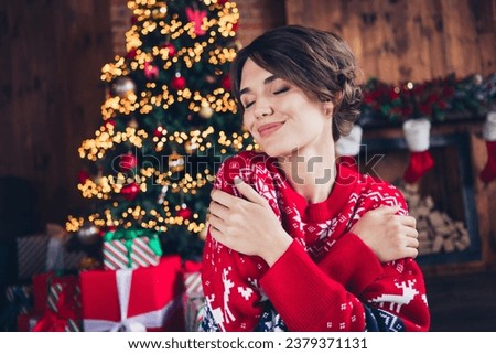 Similar – Image, Stock Photo Tree cuddling | woman hugging a pine trunk