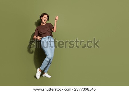 Similar – Image, Stock Photo Positive woman playing guitar in bedroom